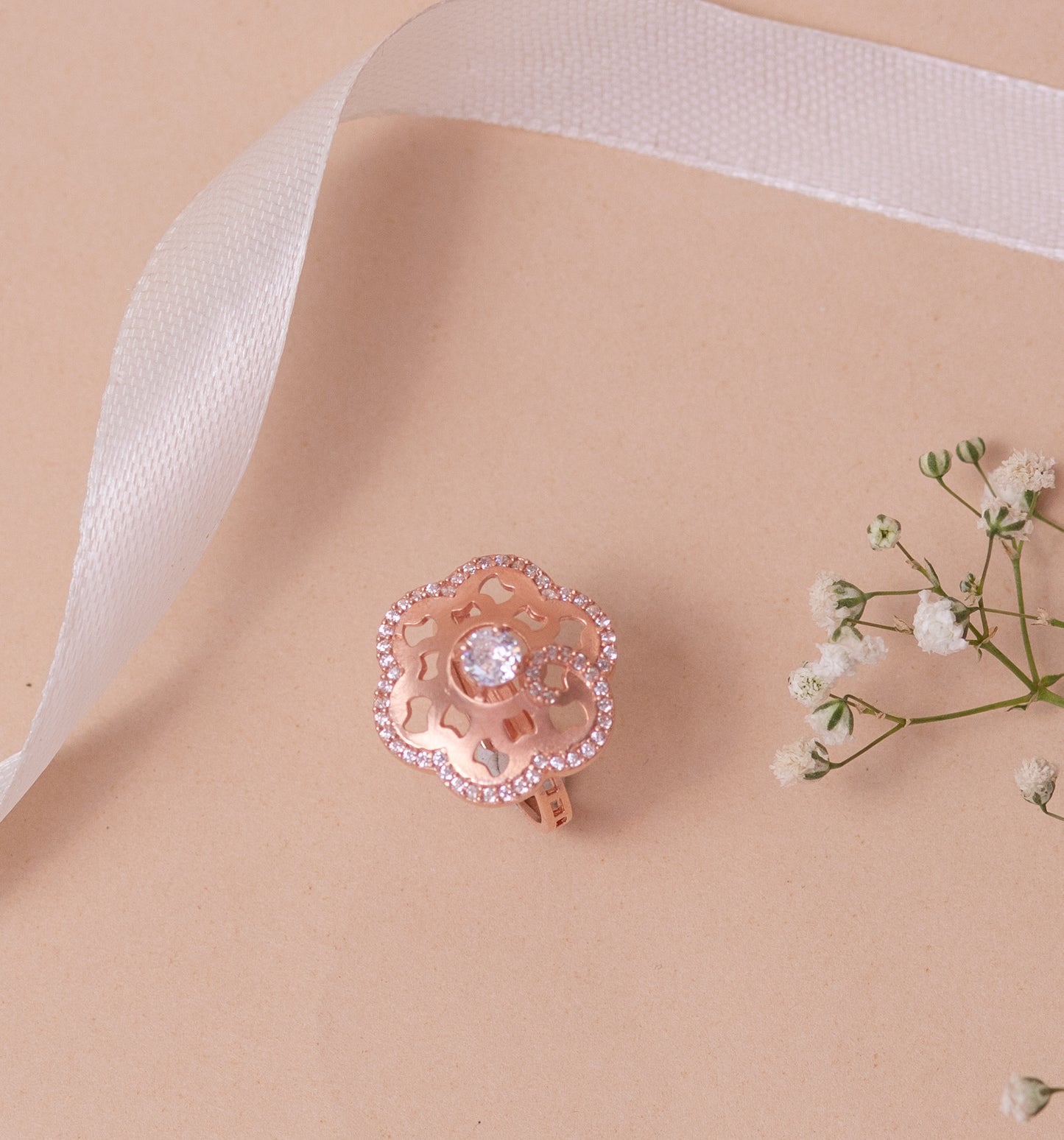 Flower Shaped Silver Ring