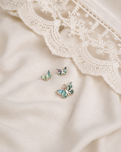 Butterfly Pendant & Stud Earrings Set | 92.5 Sterling Silver