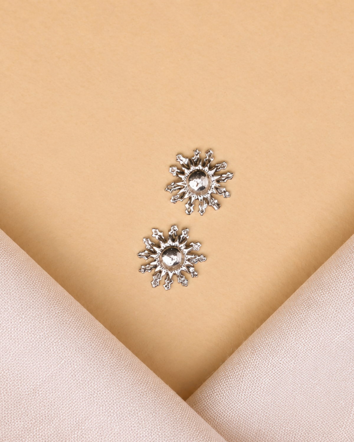 Sunburst Flower Stud Earrings | 92.5 Sterling Silver