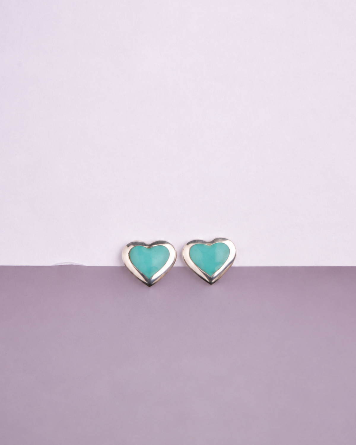 Turquoise Heart Stud Earrings | 92.5 Sterling Silver