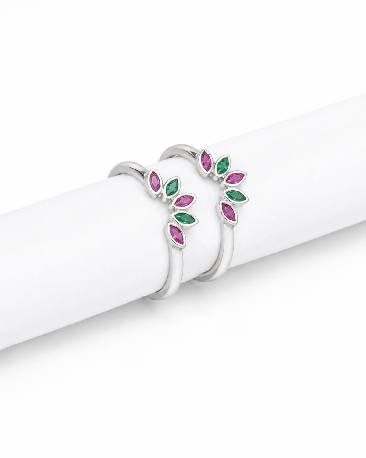 Dual Tone Petal Grace Toe Rings | 92.5 Sterling Silver