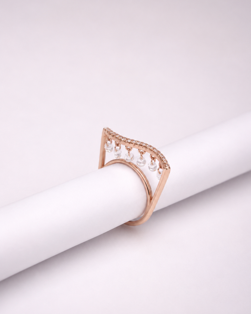 Wave Dangle Ring | 92.5 Sterling Silver