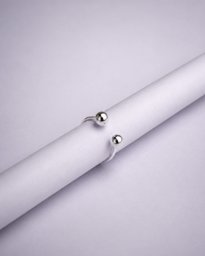 Minimalist Open Ball Ring | 92.5 Sterling Silver