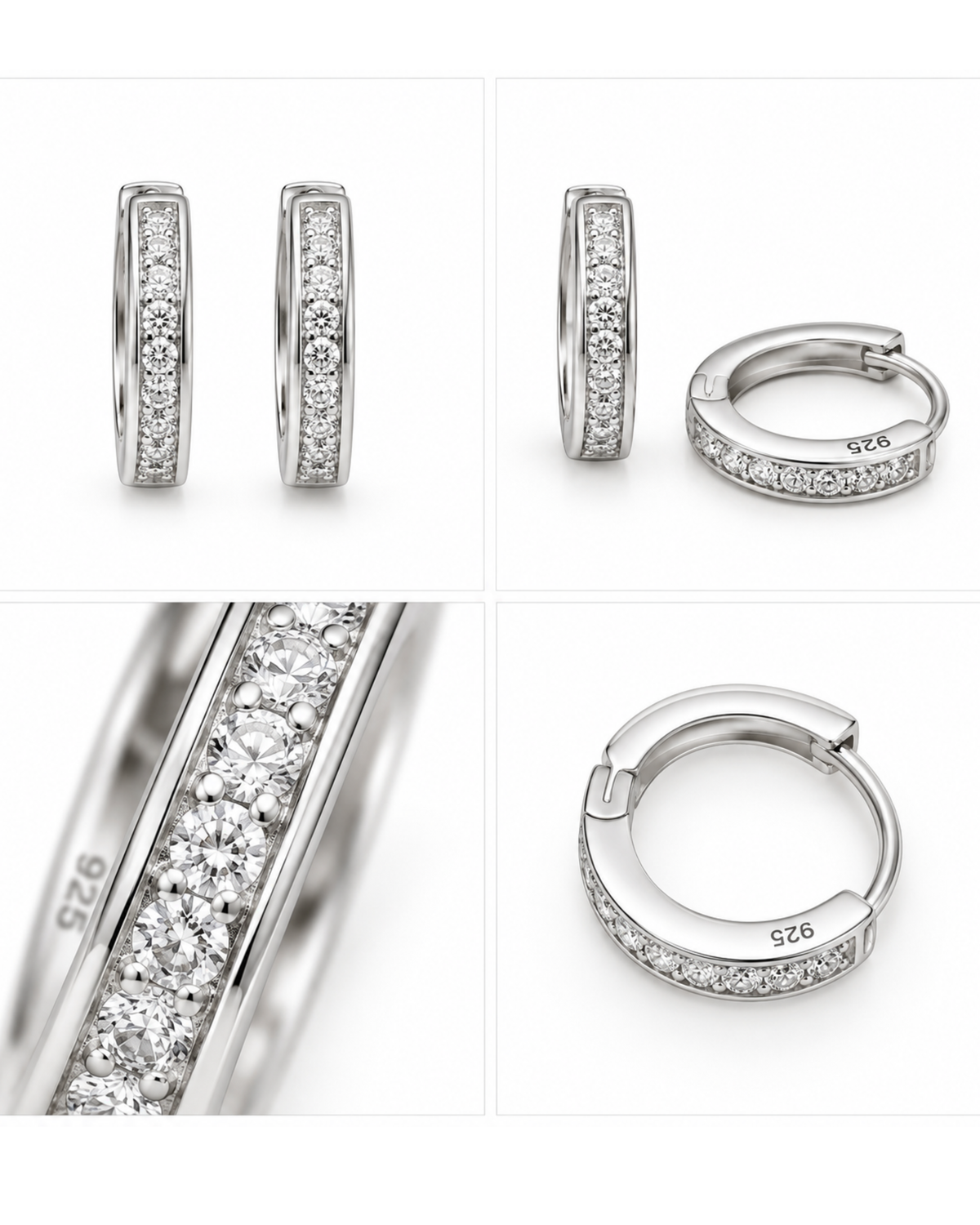 Diamond Dust Silver Earrings