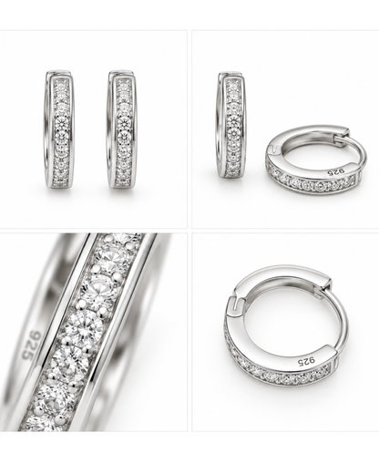 Diamond Dust Silver Earrings