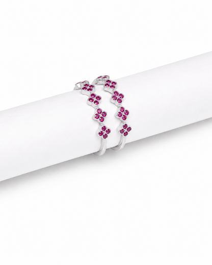 Pink Trail Blossom Toe Rings | 92.5 Sterling Silver