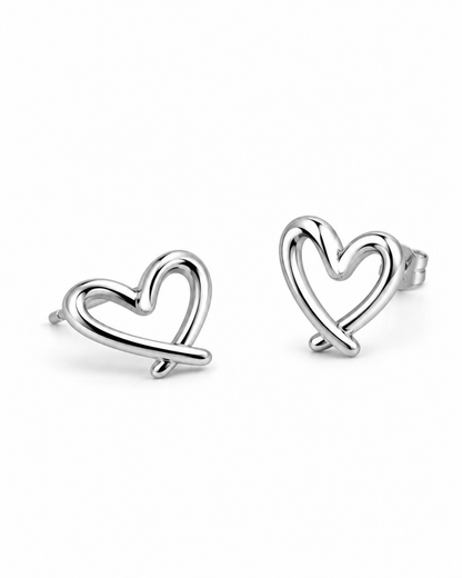 Open Heart Stud Earrings | 92.5 Sterling Silver
