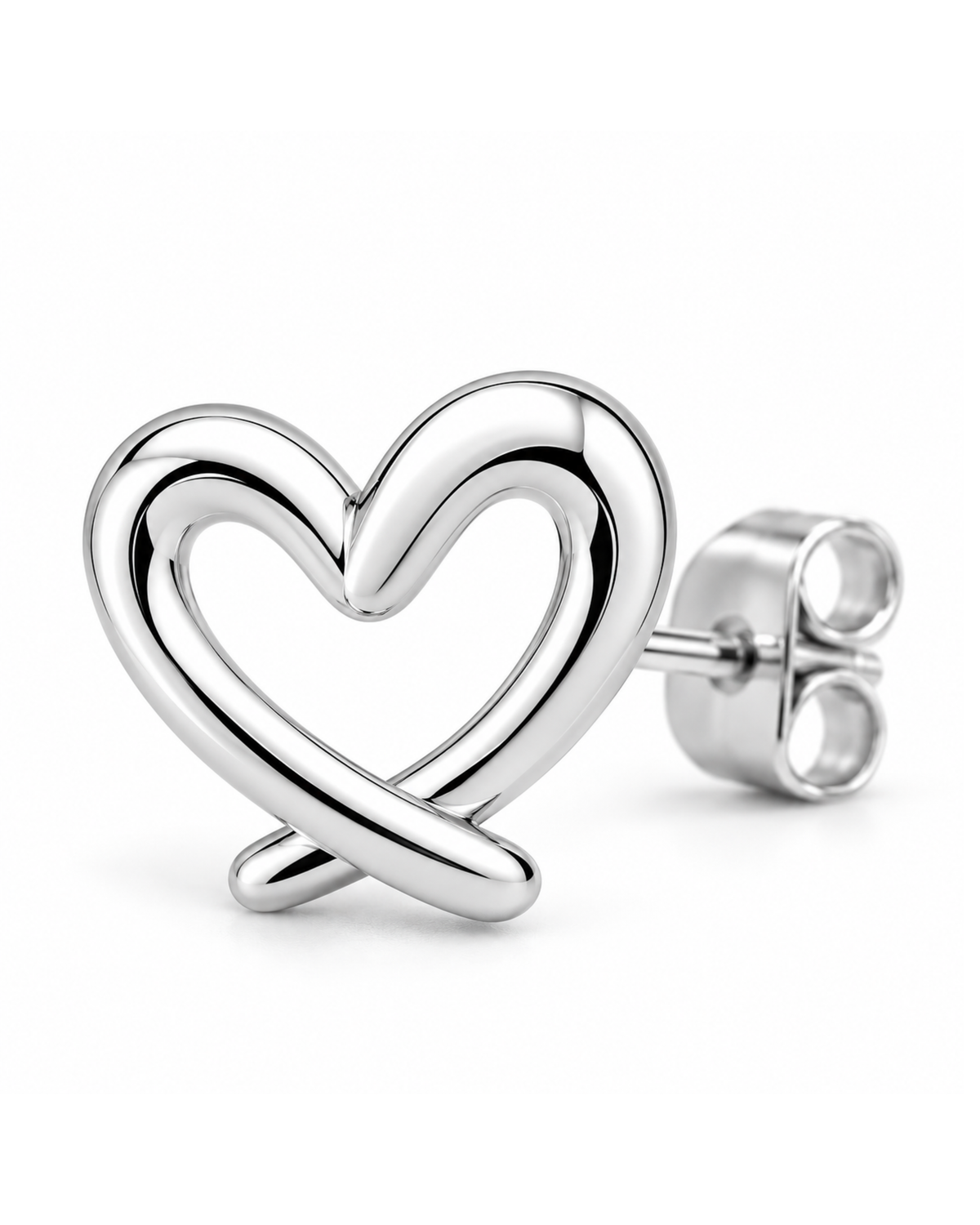 Open Heart Stud Earrings | 92.5 Sterling Silver