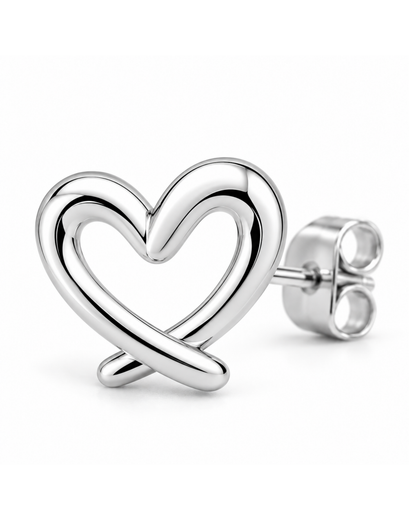 Open Heart Stud Earrings | 92.5 Sterling Silver