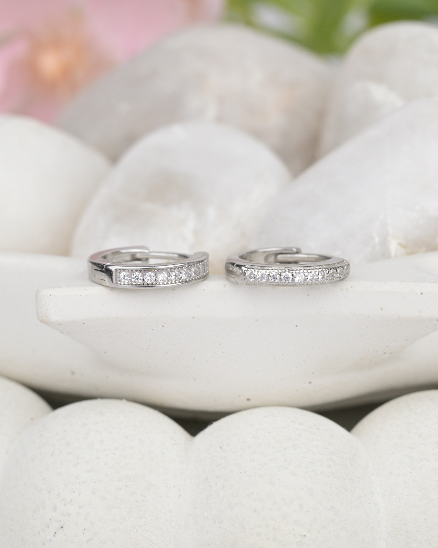 Diamond Dust Silver Earrings