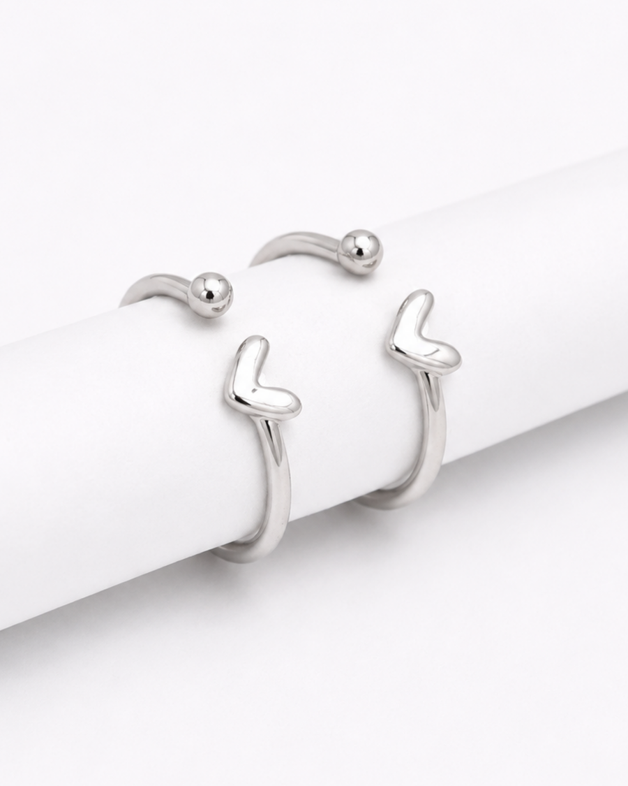 Minimal Heart Charm Toe Rings | 92.5 Sterling Silver