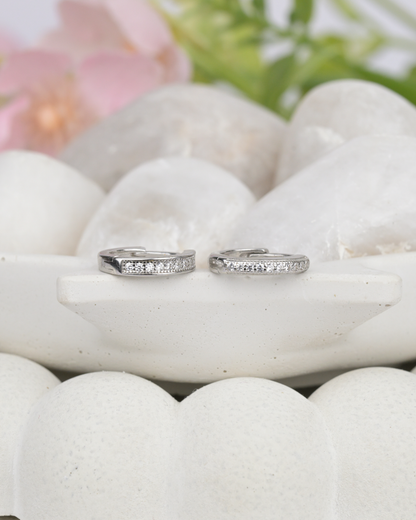 Diamond Dust Silver Earrings
