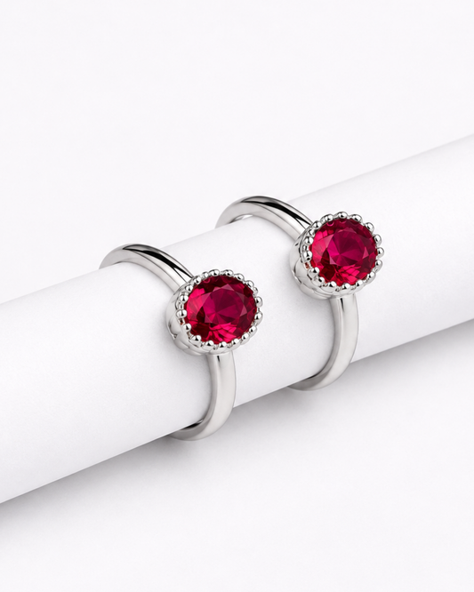Ruby Halo Toe Ring | 92.5 Sterling Silver
