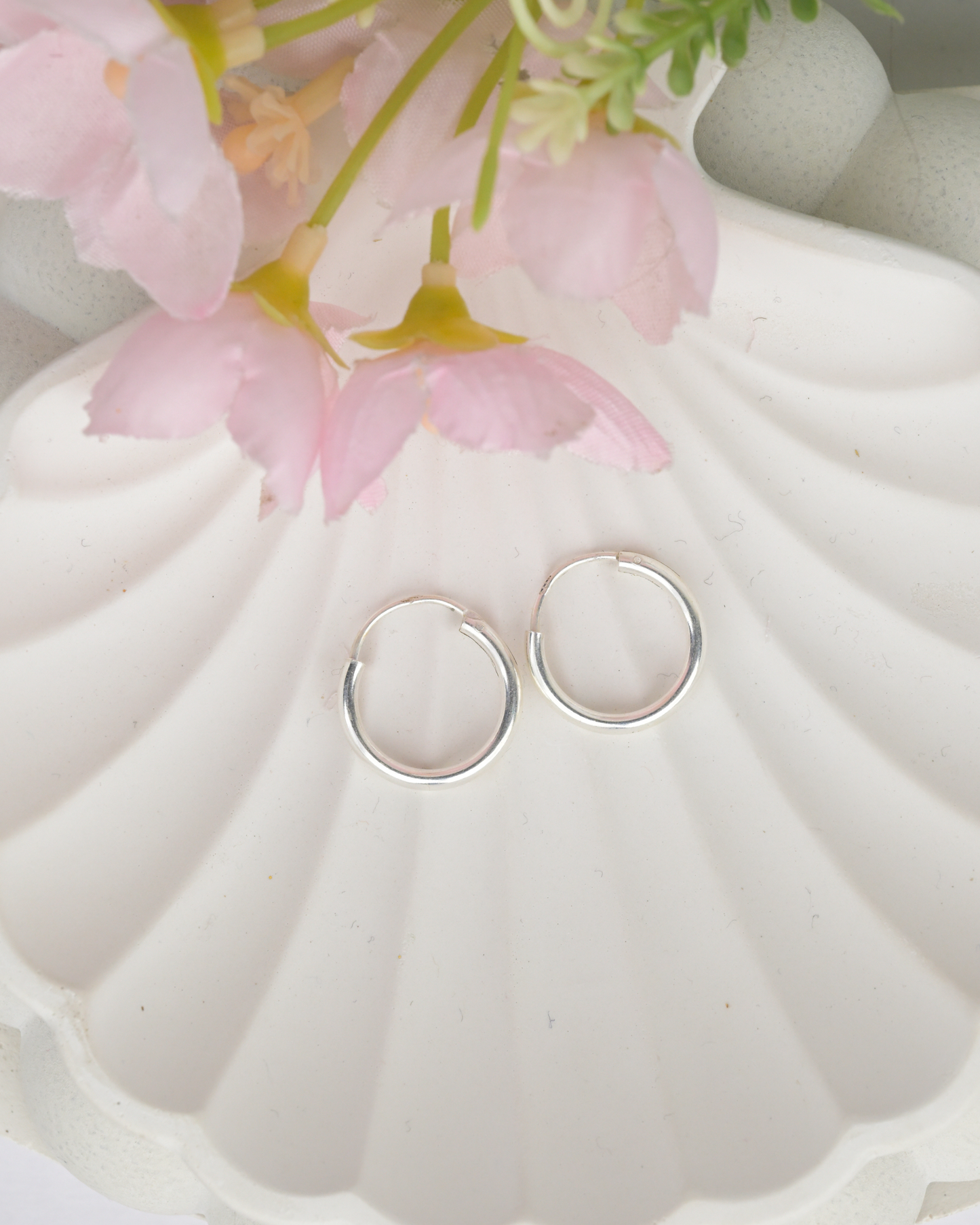 Slim Silver Hoop Earrings