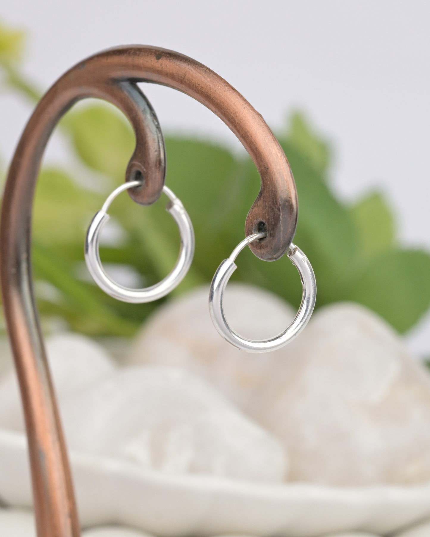 Slim Silver Hoop Earrings