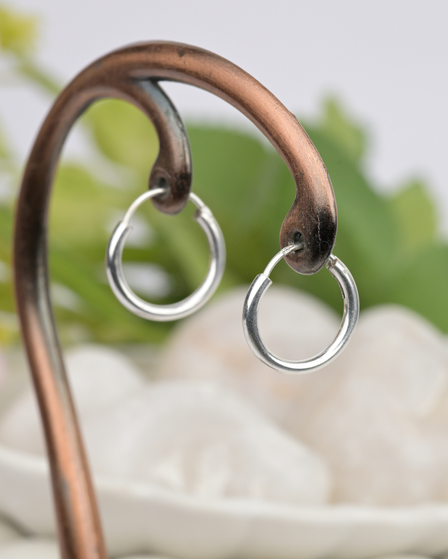 Slim Silver Hoop Earrings