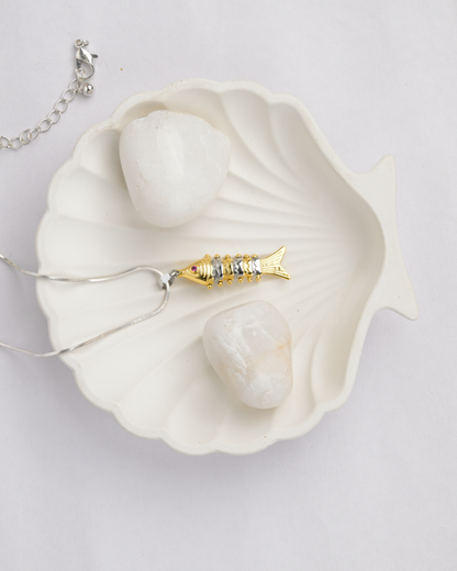 Golden Tide Fish Pendant