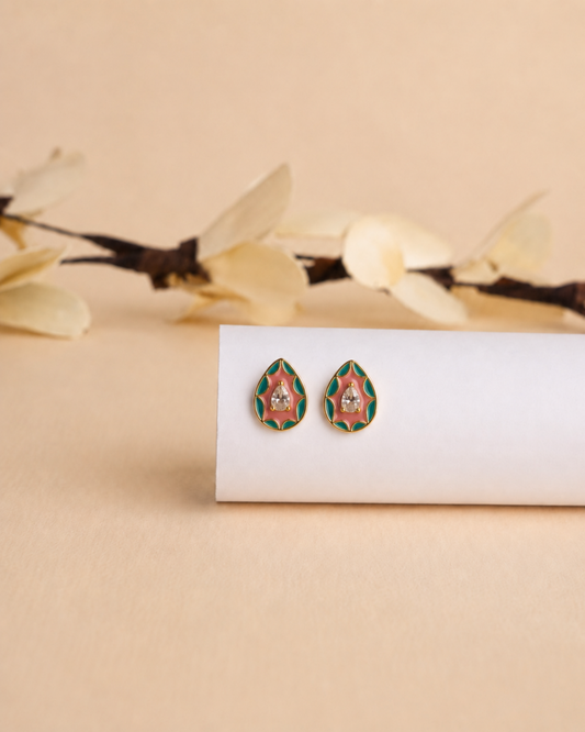 Teardrop Enamel Stud Earrings | 92.5 Sterling Silver