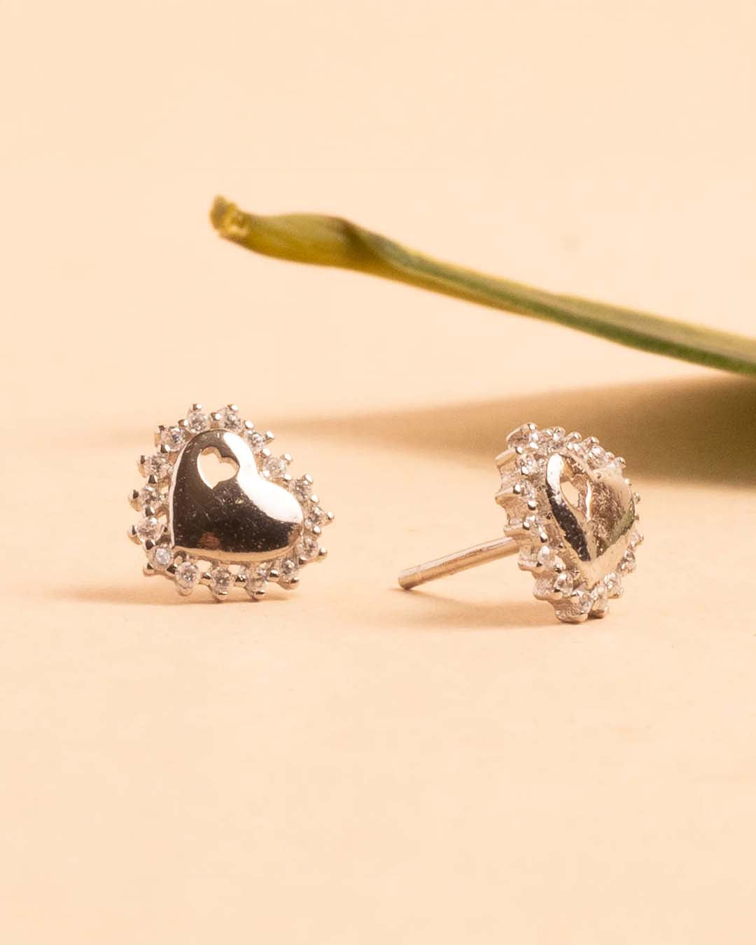 Stone Heart Earring