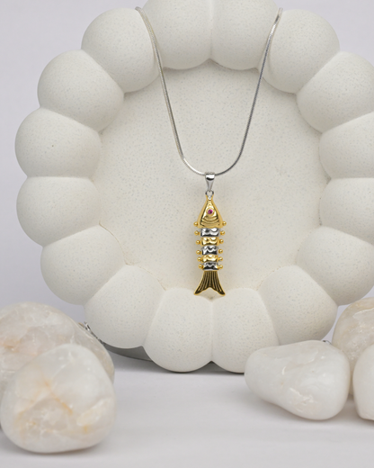 Golden Tide Fish Pendant