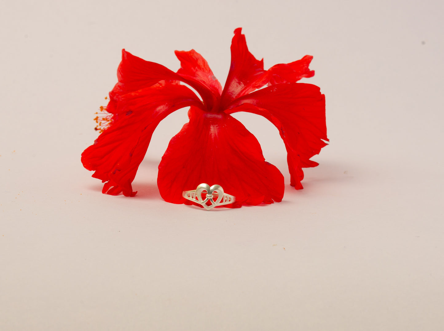 Heart Shaped Silver Ring