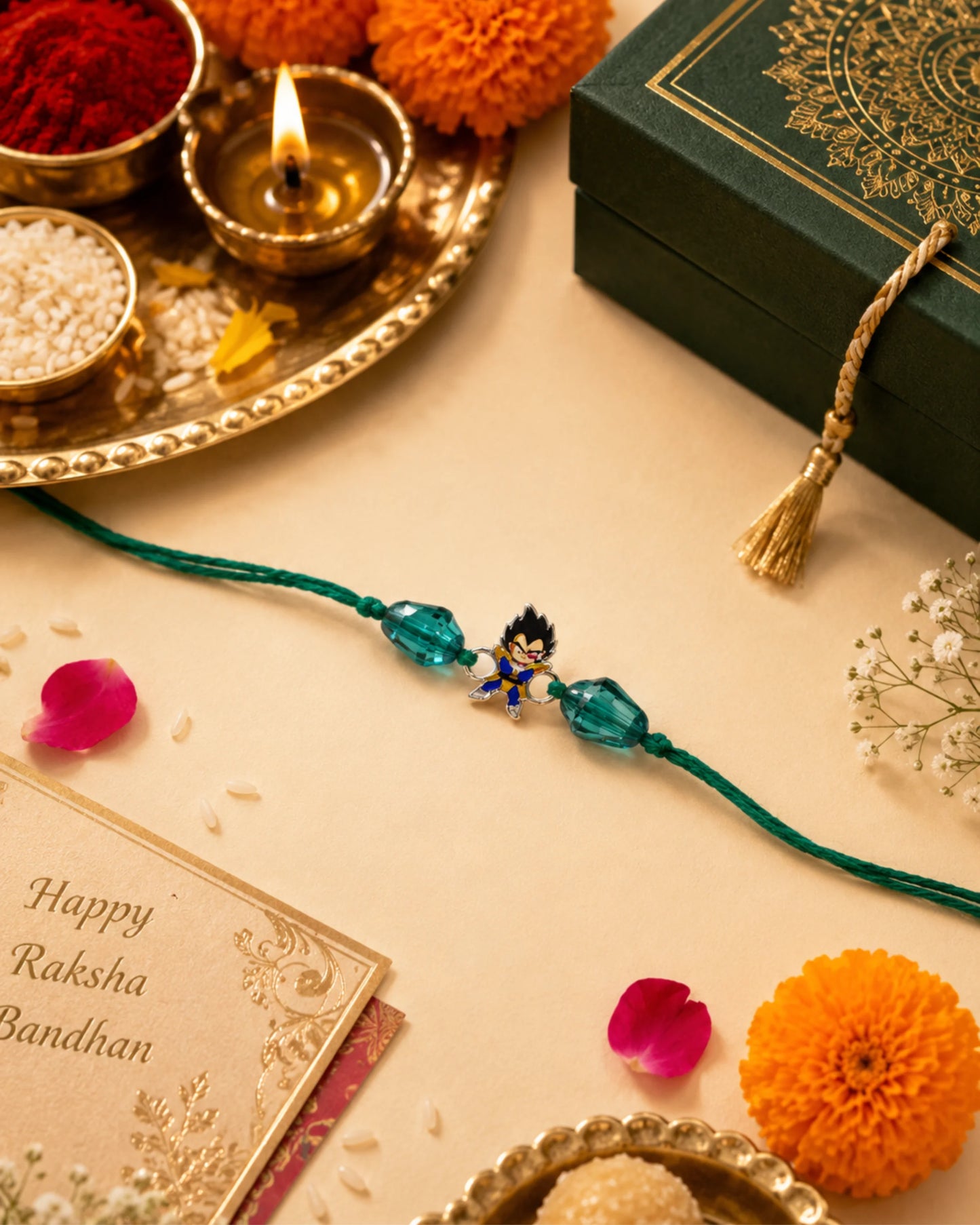 925 Silver Anime Rakhi | Vegeta Character Design - Rakhi