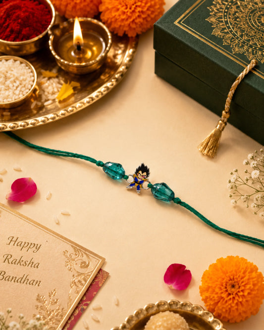 925 Silver Anime Rakhi | Vegeta Character Design - Rakhi