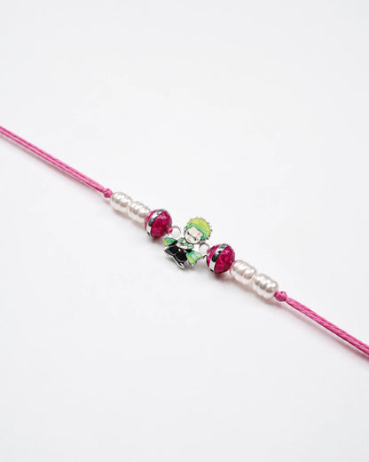 925 Silver Anime Rakhi | Zoro Character Design - Rakhi