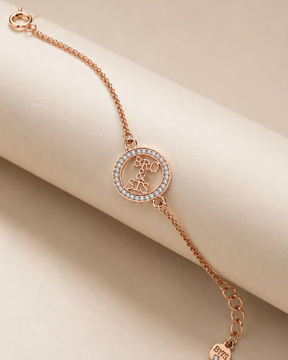 925 Silver Bro & Sis Bracelet Rakhi | Rose Gold - Rakhi