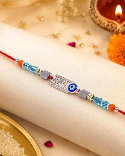 925 Silver Brother Evil Eye Rakhi - Rakhi