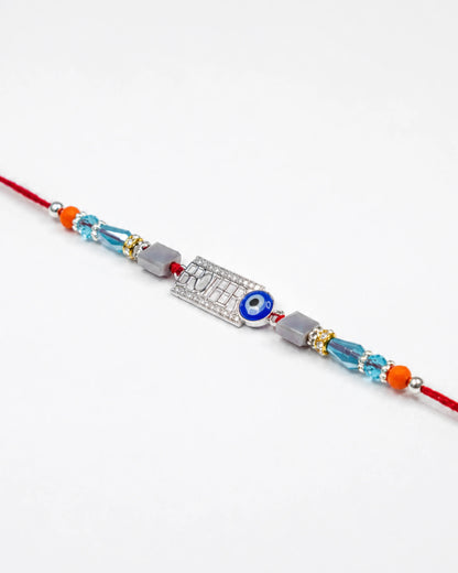 925 Silver Brother Evil Eye Rakhi - Rakhi
