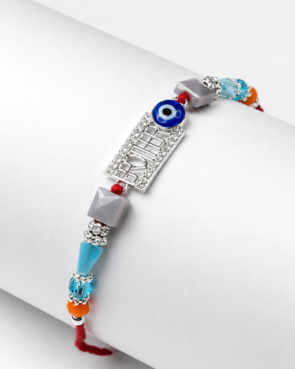 925 Silver Brother Evil Eye Rakhi - Rakhi