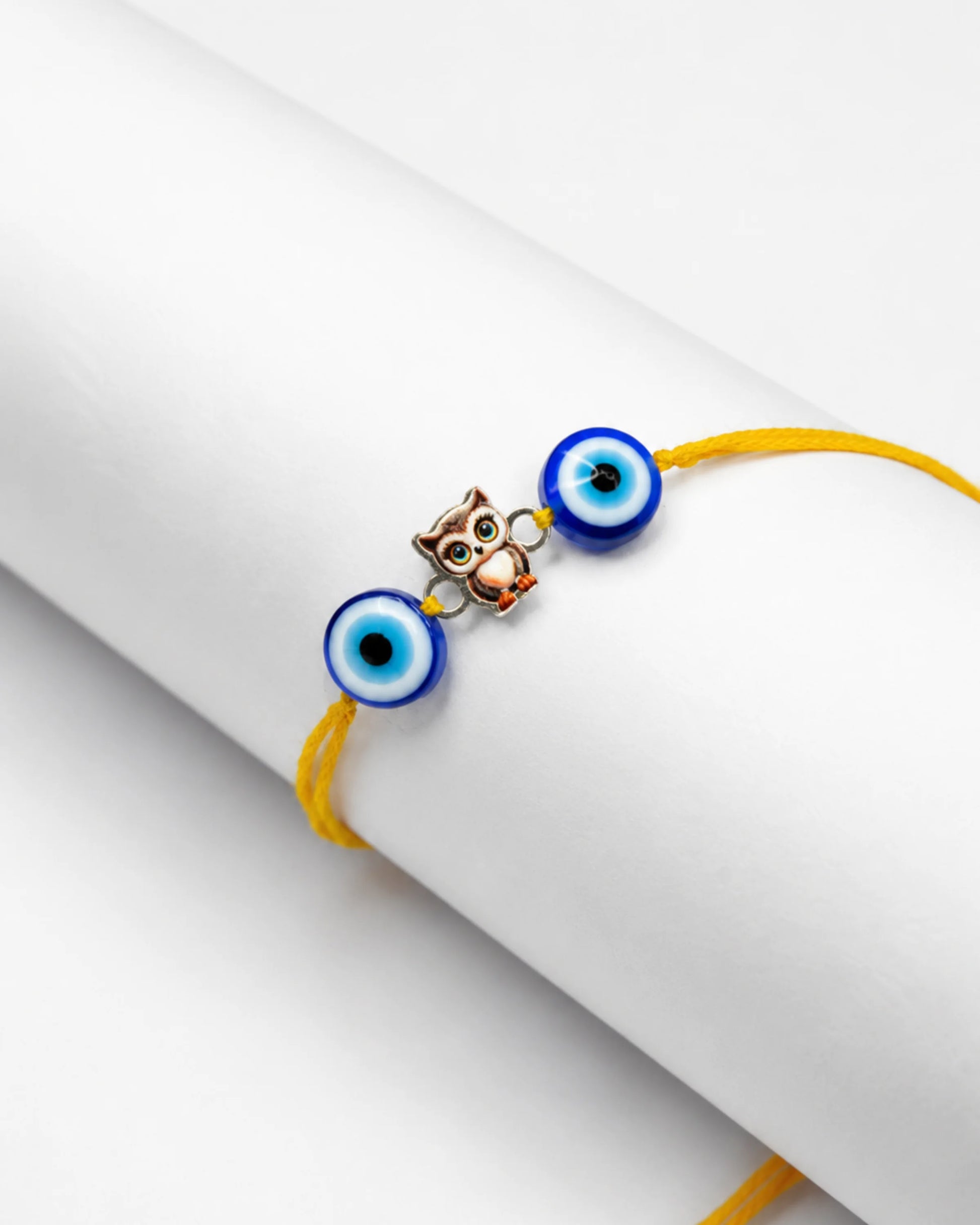 925 Silver Evil Eye Owl Rakhi - Rakhi