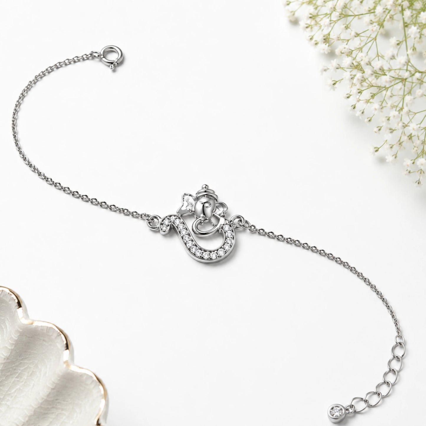 925 Silver Ganesha Bracelet Rakhi - Rakhi