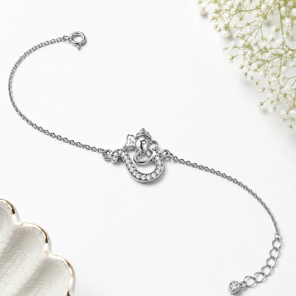 925 Silver Ganesha Bracelet Rakhi - Rakhi