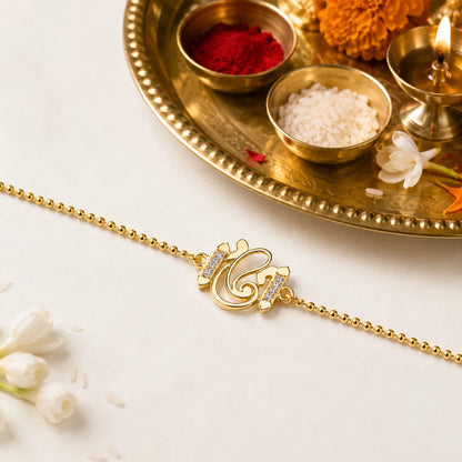 925 Silver Gold-Plated Bracelet Rakhi - Rakhi