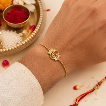 925 Silver Gold-Plated Bracelet Rakhi - Rakhi