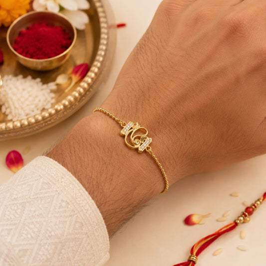 925 Silver Gold-Plated Bracelet Rakhi - Rakhi