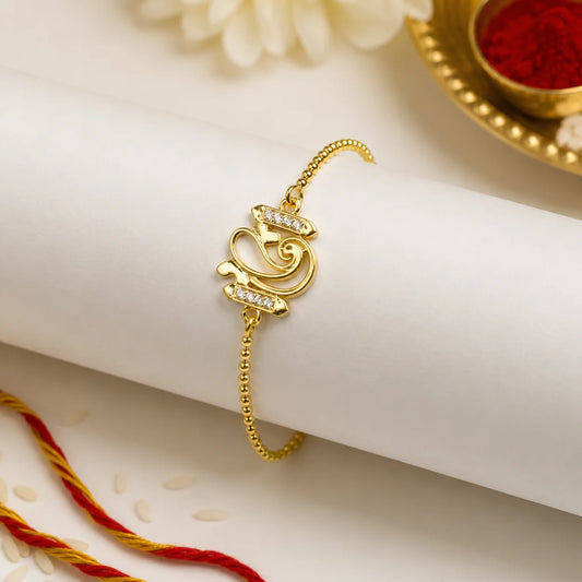 925 Silver Gold-Plated Bracelet Rakhi - Rakhi
