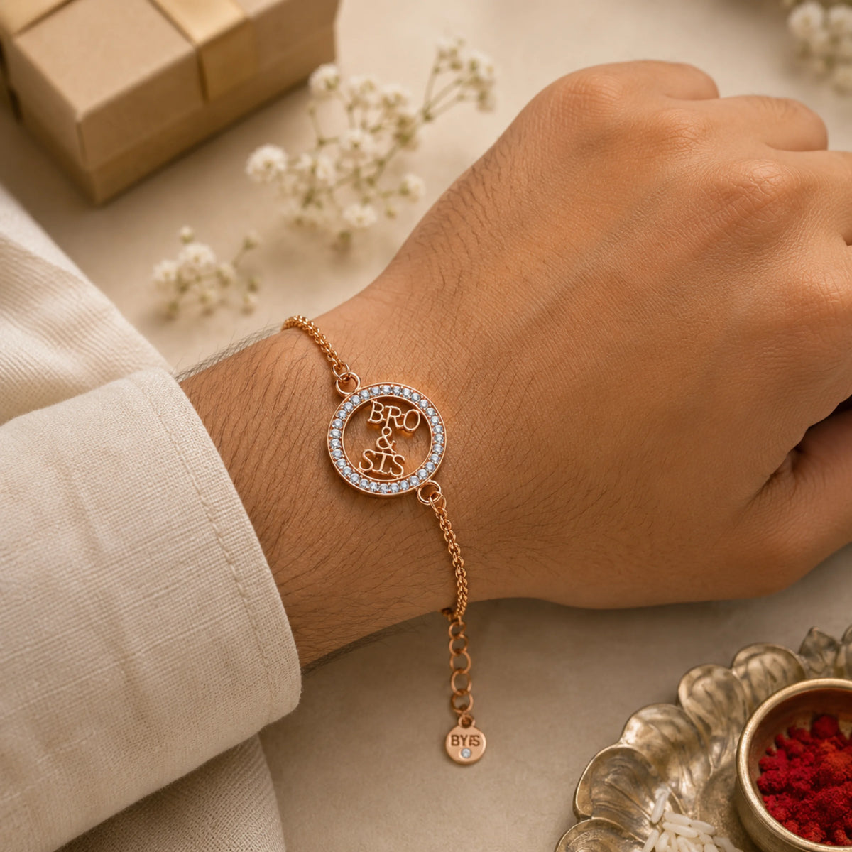 925 Silver Om Bracelet Rakhi | Gold Plated - Rakhi