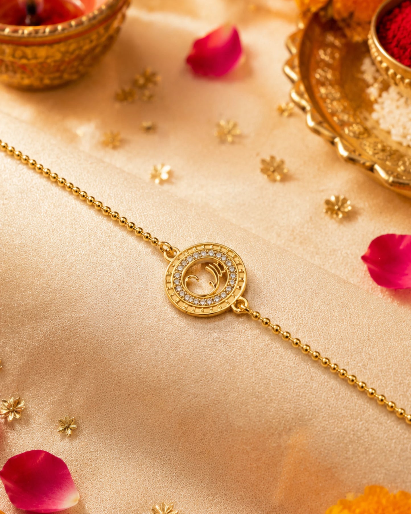 925 Silver Om Bracelet Rakhi | Gold Plated - Rakhi