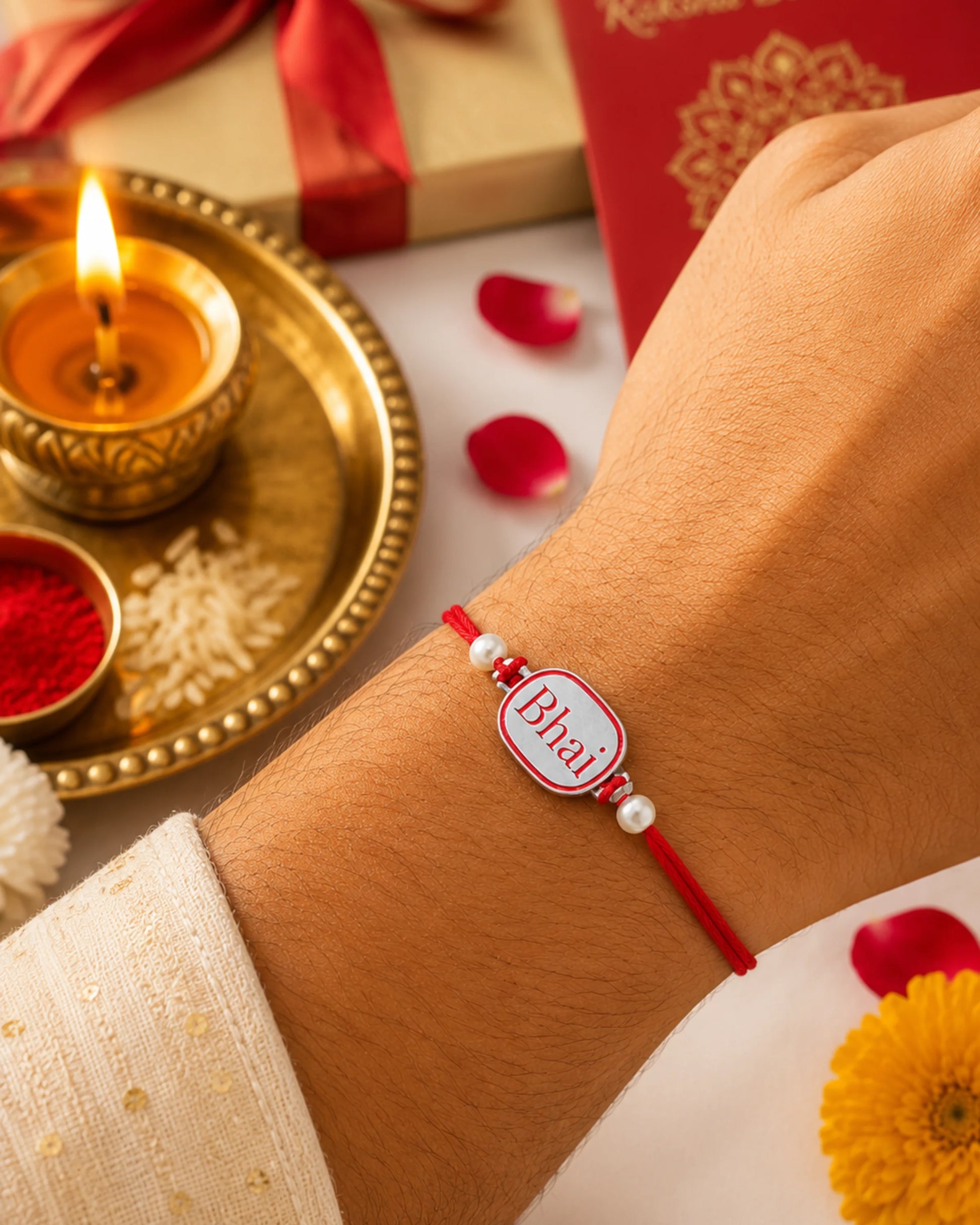 925 Silver Rakhi | Bhai Design - Rakhi