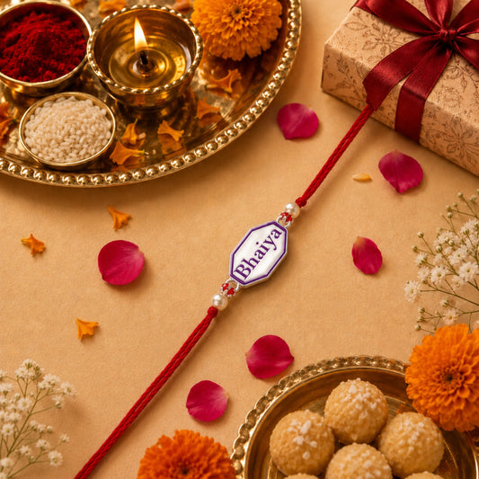 925 Silver Rakhi | Bhaiya Design - Rakhi