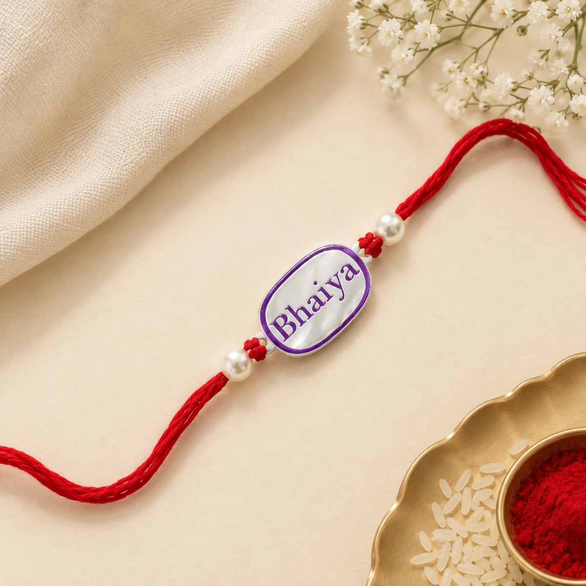 925 Silver Rakhi | Bhaiya Design - Rakhi