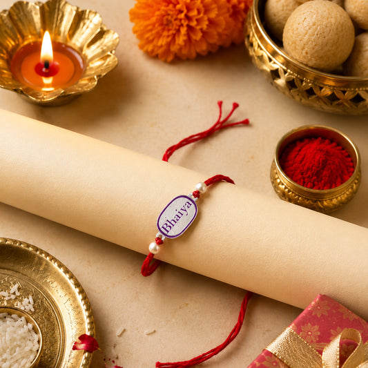 925 Silver Rakhi | Bhaiya Design - Rakhi