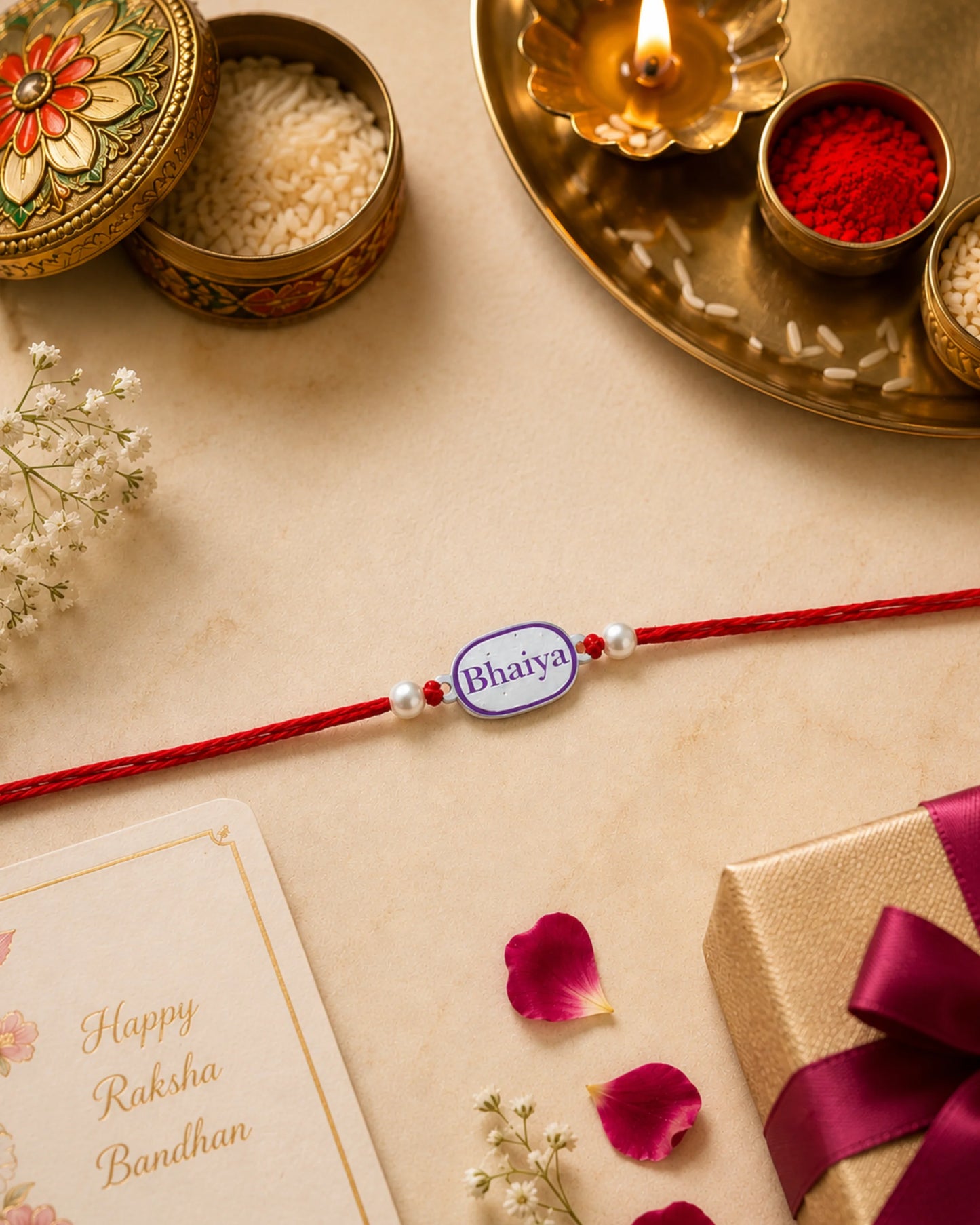 925 Silver Rakhi | Bhaiya Design - Rakhi