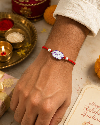 925 Silver Rakhi | Bhaiya Design - Rakhi