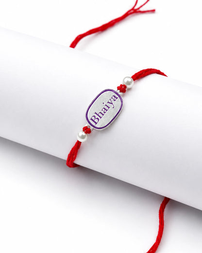 925 Silver Rakhi | Bhaiya Design - Rakhi