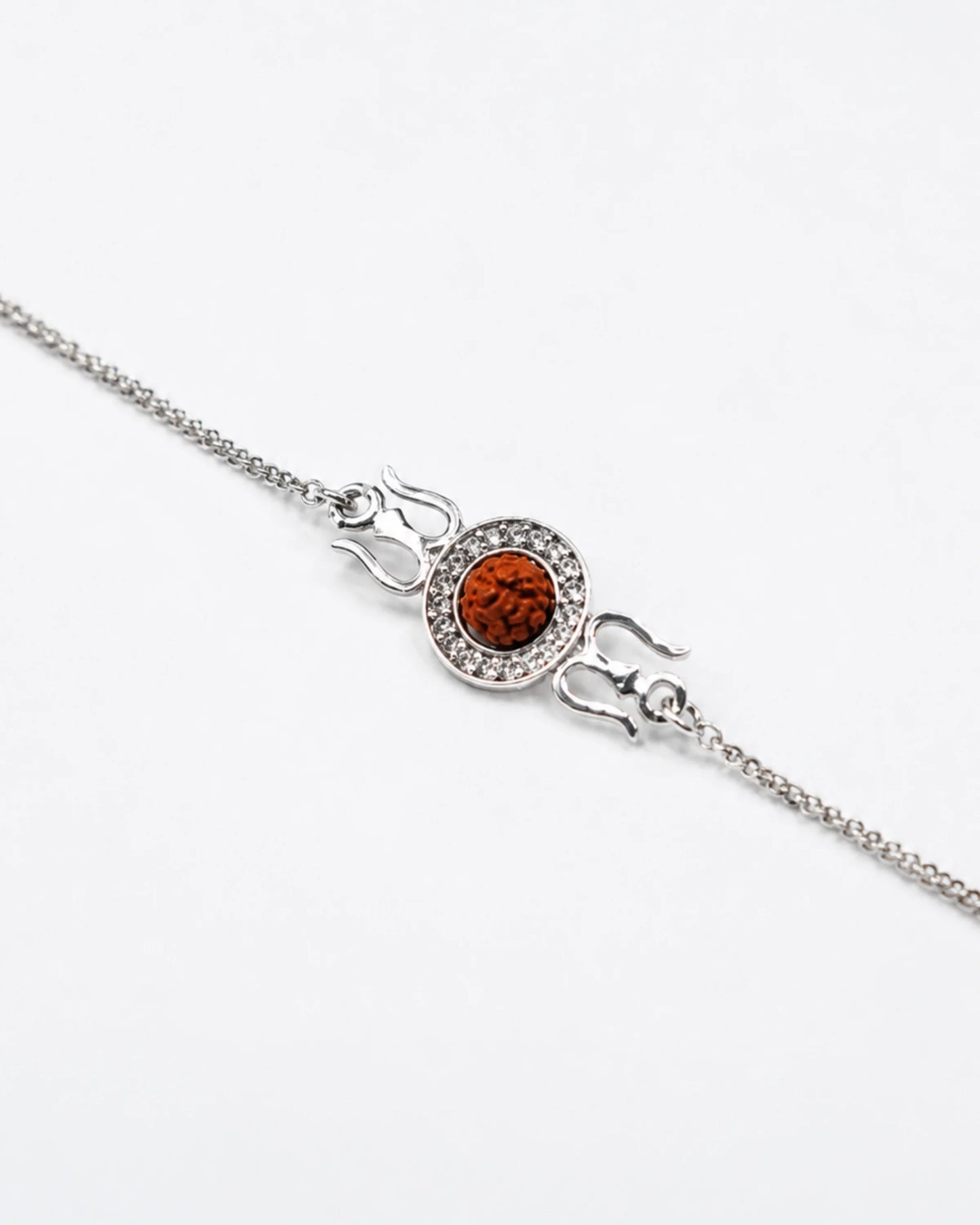 925 Silver Rudraksha Trishul Rakhi - Rakhi