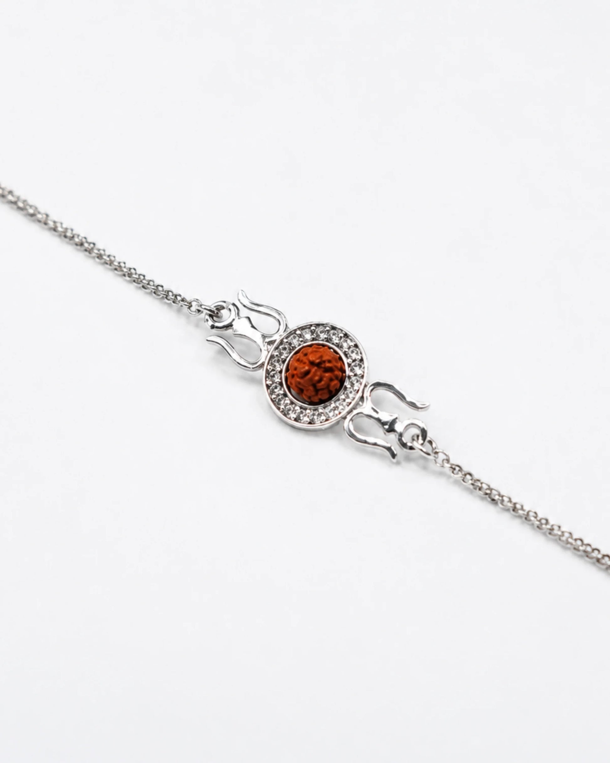 925 Silver Rudraksha Trishul Rakhi - Rakhi